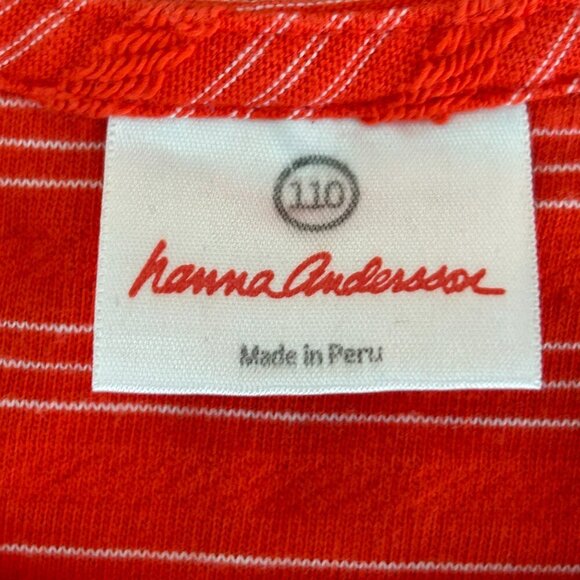 Hanna Andersson  Red Tank Dress Striped With Pocket Cotton Size  5 Size 110 - Picture 5 of 10